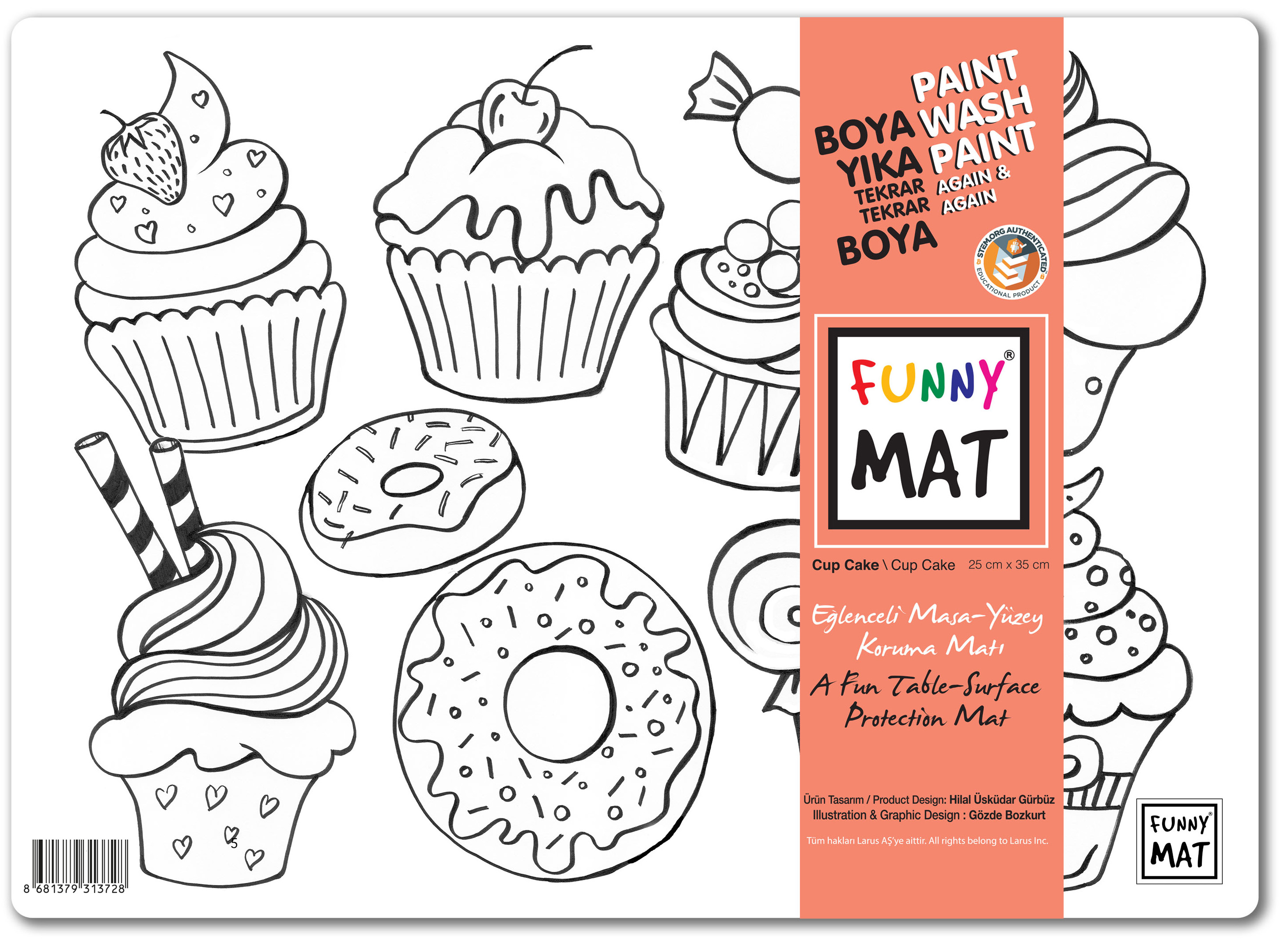 AKADEMİ ÇOCUK-FUNNY MAT - Cup Cake 25x35cm